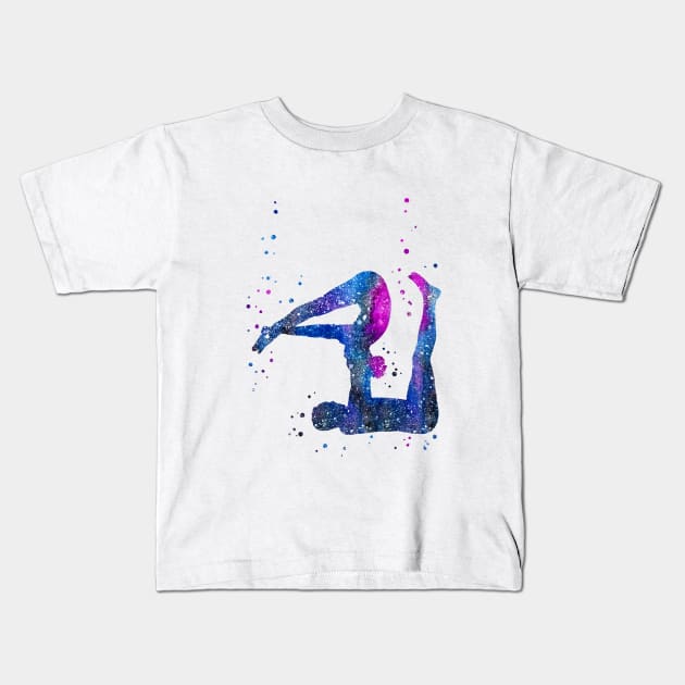 Acro yoga Kids T-Shirt by RosaliArt